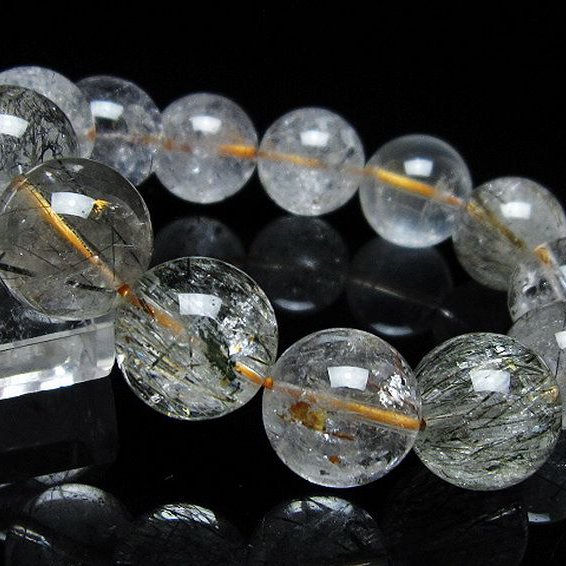 金針ルチル水晶 ブレスレット 15mm [t5-21906]