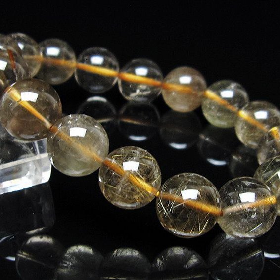 金針ルチル水晶 ブレスレット 12mm [t5-21909]