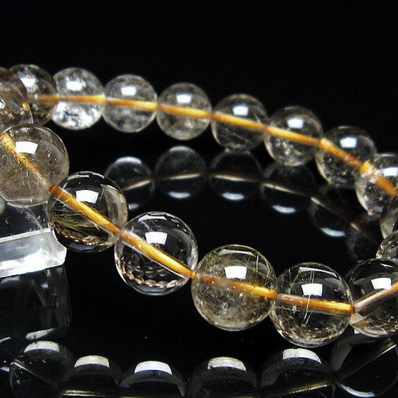 金針ルチル水晶 ブレスレット 12mm [t5-21911]