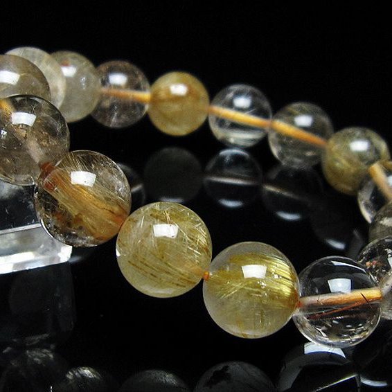 金針ルチル水晶 ブレスレット 12mm [t5-21916]