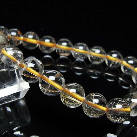 金針ルチル水晶 ブレスレット 9mm [t5-21929]
