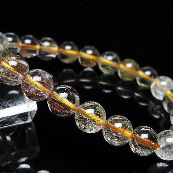 金針ルチル水晶 ブレスレット 8mm [t5-21930]