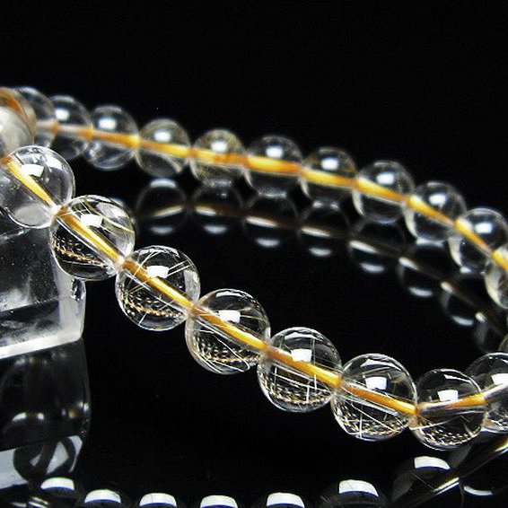 金針ルチル水晶 ブレスレット 8mm [t5-21933]
