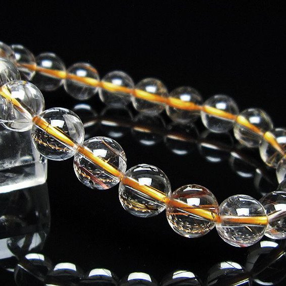 金針ルチル水晶 ブレスレット 9mm [t5-21938]