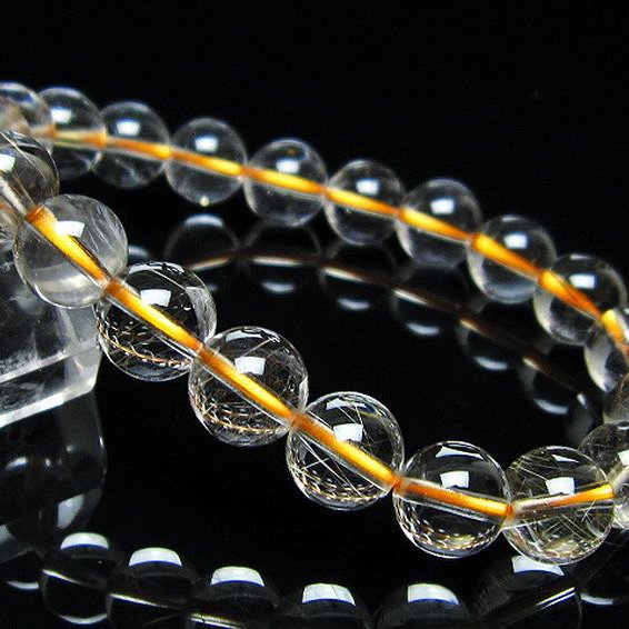 金針ルチル水晶 ブレスレット 10mm [t5-21940]
