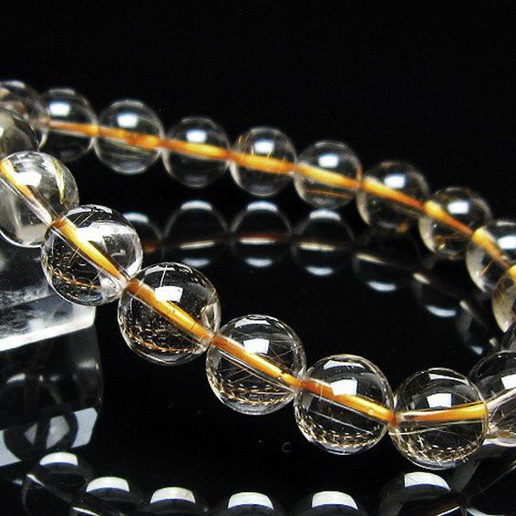金針ルチル水晶 ブレスレット 10mm [t5-21944]