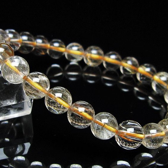 金針ルチル水晶 ブレスレット 8mm [t5-21950]