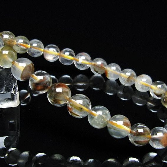 金針ルチル水晶 ブレスレット 7mm [t5-21961]