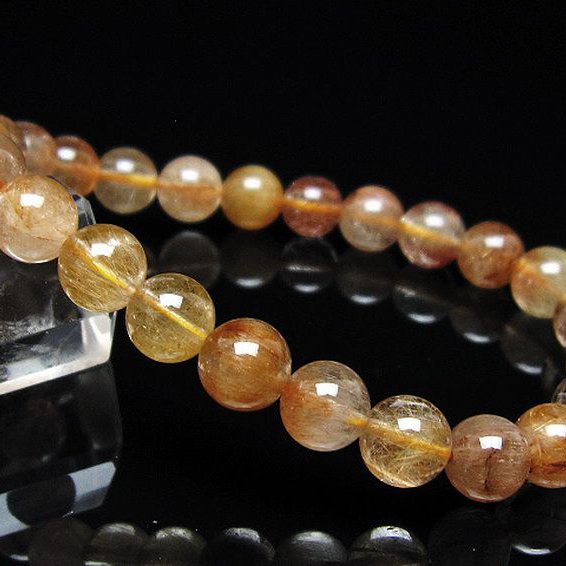 金針ルチル水晶 ブレスレット 8mm [t5-21976]