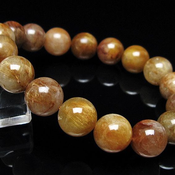 金針ルチル水晶 ブレスレット 12mm [t5-21993]