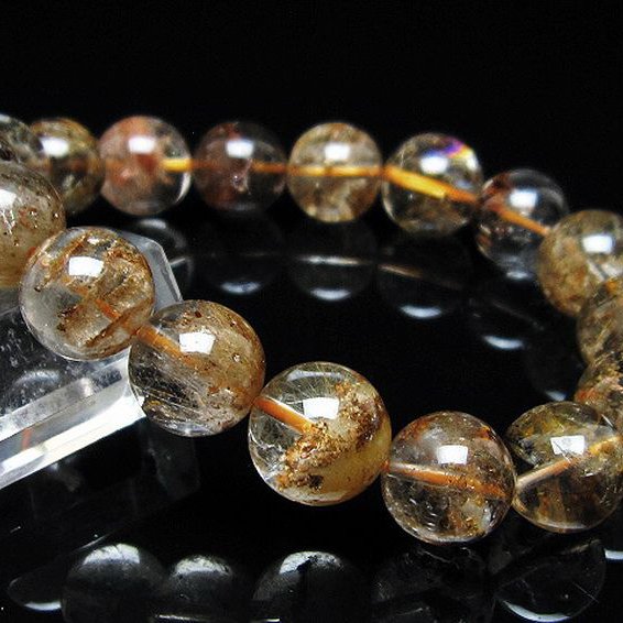 金針ルチル水晶 ブレスレット 12mm [t5-22013]