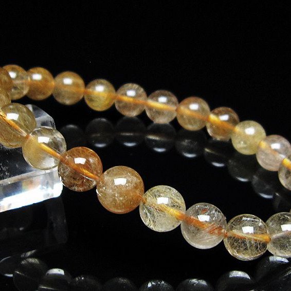 金針ルチル水晶 ブレスレット 8mm [t5-22040]