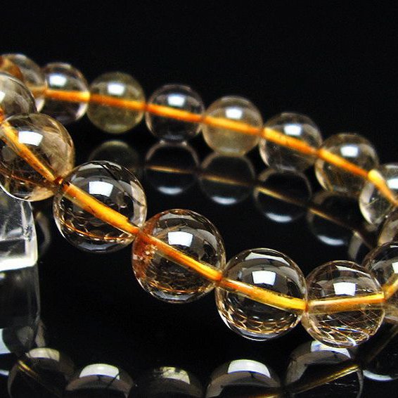 金針ルチル水晶 ブレスレット 12mm [t5-22061]