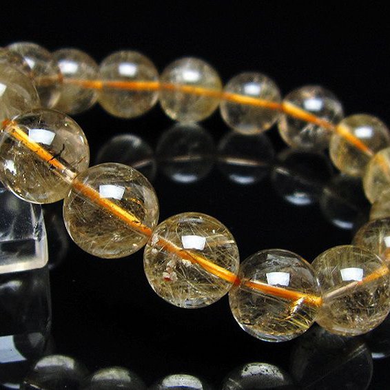 金針ルチル水晶 ブレスレット 12mm [t5-22064]