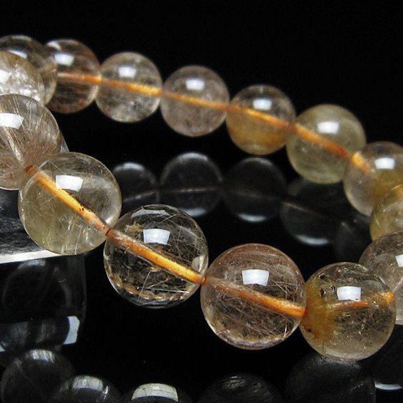金針ルチル水晶 ブレスレット 13mm [t5-22066]