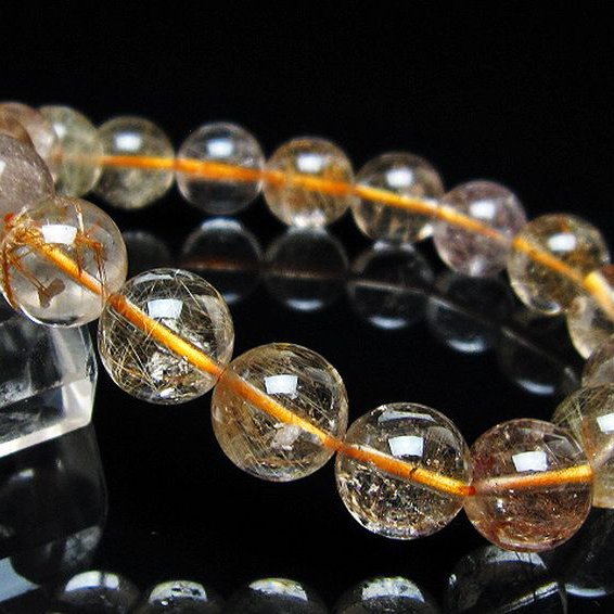 金針ルチル水晶 ブレスレット 11mm [t5-22068]