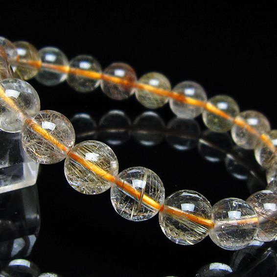 金針ルチル水晶 ブレスレット 9mm [t5-22076]