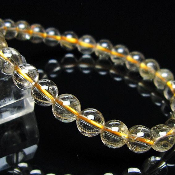 金針ルチル水晶 ブレスレット 7mm [t5-22088]