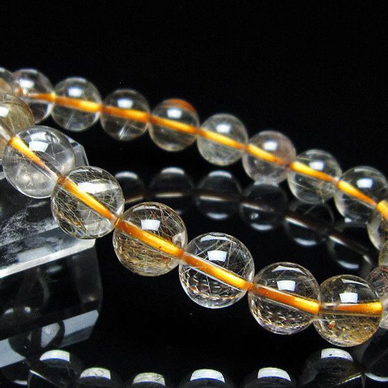 金針ルチル水晶 ブレスレット 10mm [t5-22092]
