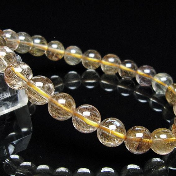 金針ルチル水晶 ブレスレット 8mm [t5-22093]
