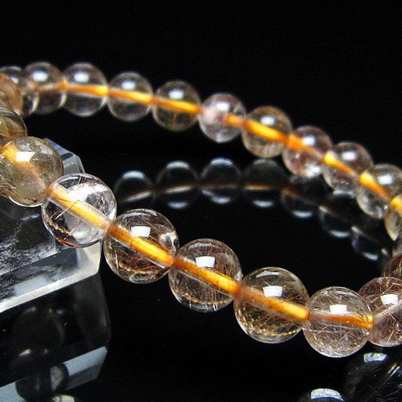 金針ルチル水晶 ブレスレット 8mm [t5-22096]