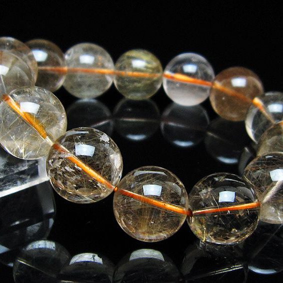 金針ルチル水晶 ブレスレット 16mm [t5-22100]
