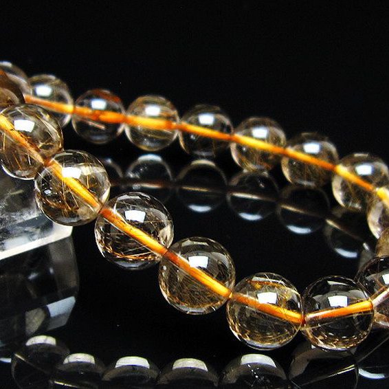 金針ルチル水晶 ブレスレット 10mm [t5-22104]