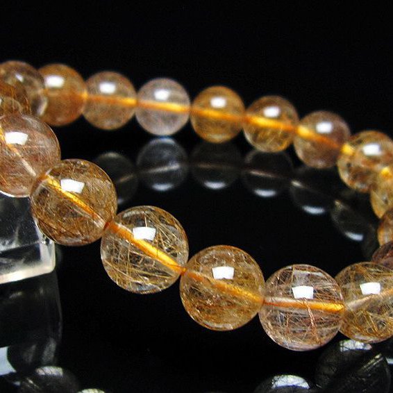 金針ルチル水晶 ブレスレット 10mm [t5-22109]