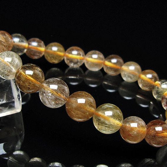 金針ルチル水晶 ブレスレット 8mm [t5-22111]
