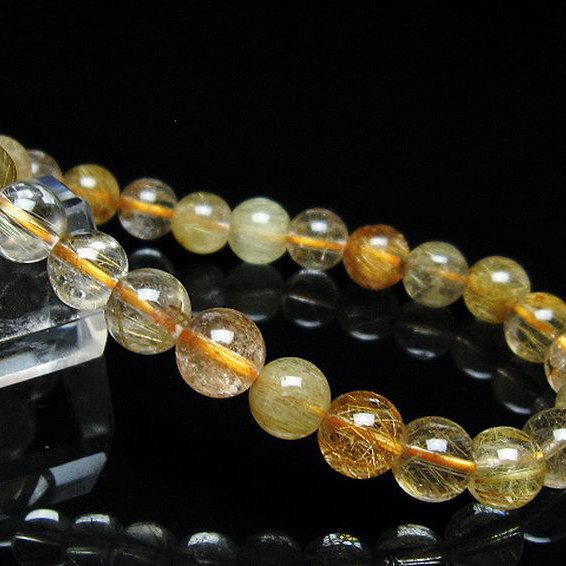 金針ルチル水晶 ブレスレット 8mm [t5-22113]
