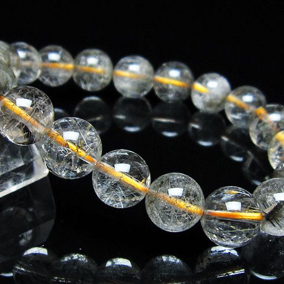 金針ルチル水晶 ブレスレット 11mm [t5-22115]