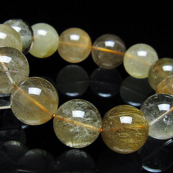 金針ルチル水晶 ブレスレット 18mm [t5-22118]