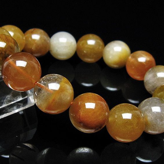金針ルチル水晶 ブレスレット 15mm [t5-22119]