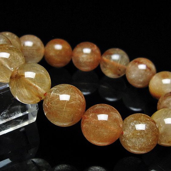 金針ルチル水晶 ブレスレット 14mm [t5-22120]