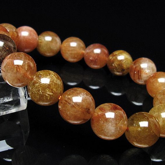 金針ルチル水晶 ブレスレット 12mm [t5-22123]
