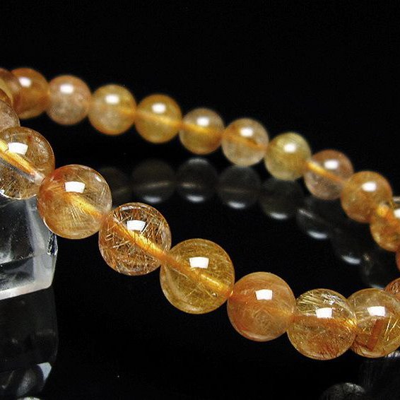 金針ルチル水晶 ブレスレット 8mm [t5-22127]