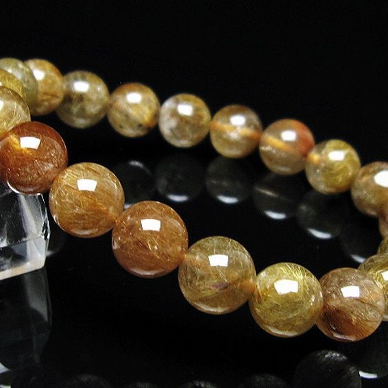 金針ルチル水晶 ブレスレット 10mm [t5-22145]