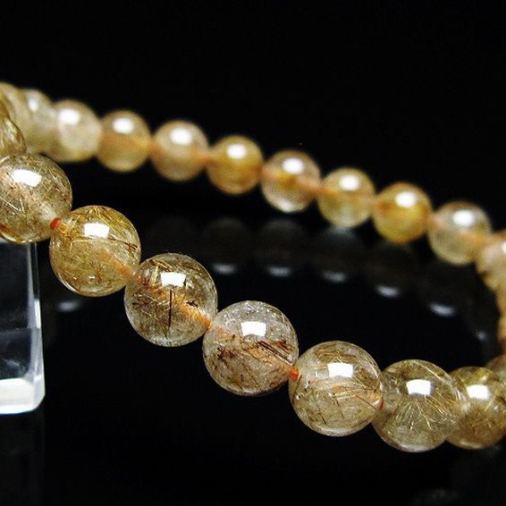 金針ルチル水晶 ブレスレット 7mm [t50-10074]