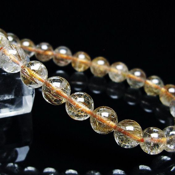 金針ルチル水晶 ブレスレット 7mm [t50-10144]