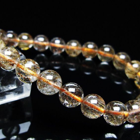金針ルチル水晶 ブレスレット 8mm [t50-10166]