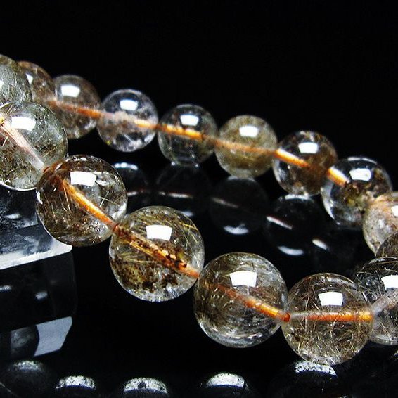金針ルチル水晶 ブレスレット 12mm [t50-10199]