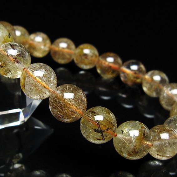 ガーデン水晶 ルチル入り ブレスレット 10mm [t50-10305]