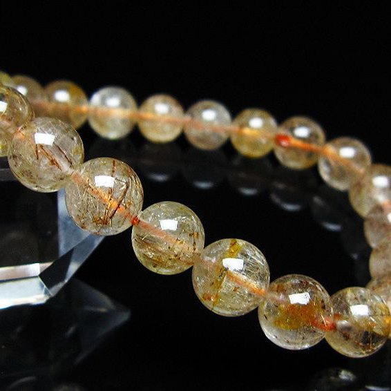 ガーデン水晶 ルチル入り ブレスレット 8mm [t50-10308]