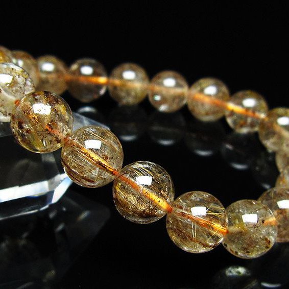 ガーデン水晶 ルチル入り ブレスレット 11mm [t50-10347]