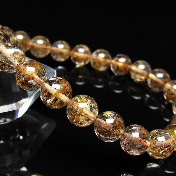 ガーデン水晶 ルチル入り ブレスレット 8mm [t50-10351]