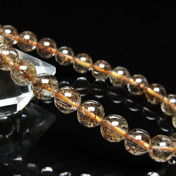 ガーデン水晶 ルチル入り ブレスレット 8mm [t50-10355]