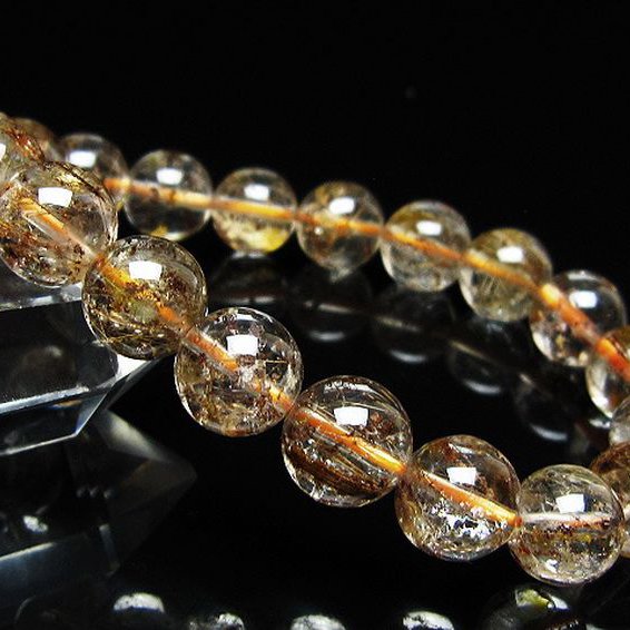 ガーデン水晶 ルチル入り ブレスレット 10mm [t50-10378]