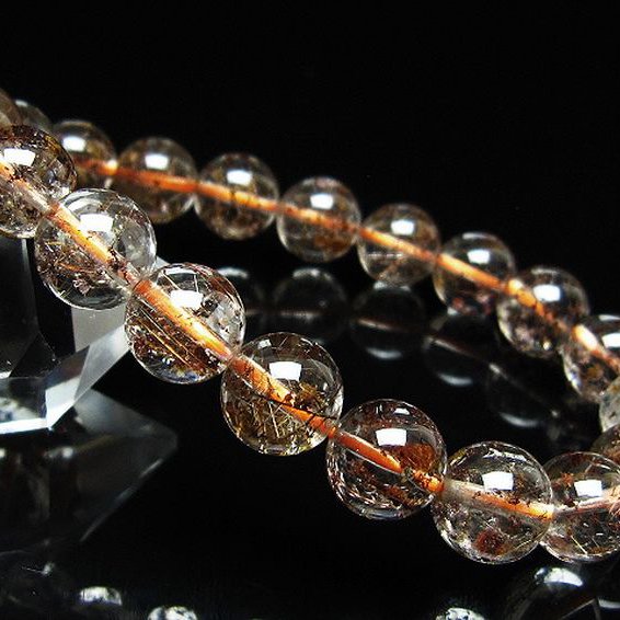 ガーデン水晶 ルチル入り ブレスレット 10mm [t50-10439]
