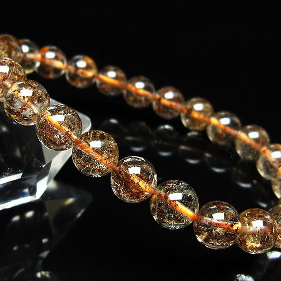 ガーデン水晶 ルチル入り ブレスレット 8mm [t50-10449]