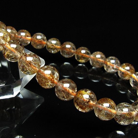 ガーデン水晶 ルチル入り ブレスレット 8mm [t50-10451]